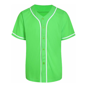 Neon Lime Green <b>Baseball</b> Jersey White Trim High Visibility Sportswear For Active Training And Outdoor Games - Product Image 1