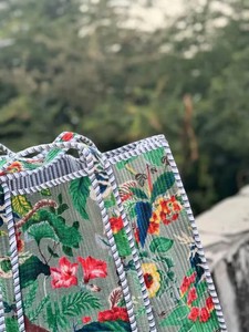 Monkey Block Print Quilted Tote <b>Bag</b>: <b>Boho</b> Shoulder For Women's Travel <b>Bags</b> - Product Image 3