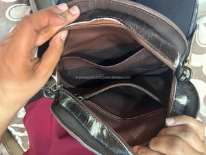 Hand Tooling Carving <b>Round</b> Handbag Stylish New Design Cowhide Fur <b>Sling</b> Bag Crossbody Shoulder Women's Bag - Product Image 6