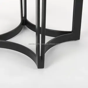 Designer <b>Marble</b> <b>Top</b> Round Metal <b>Side</b> <b>Table</b> Modern Luxury Indoor Home Decor Zahid Exports - Product Image 5