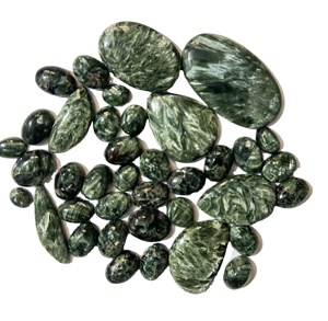 Wholesale Price Lot Natural <b>Gems</b> Seraphinite Green Oval Cut IGI Certified Cabochon Handwork Ring DIY And Jewellery Making <b>Stone</b>, - Product Image 1
