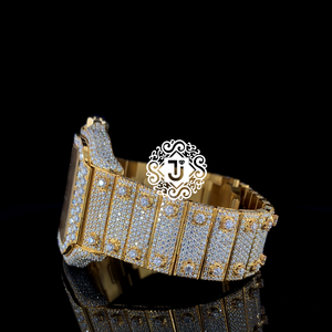 Montre de luxe en acier inoxydable de qualité export, mouvement mécanique ETA, cadran serti de diamants Moissanite, chiffres arabes, style tendance - Product Image 6