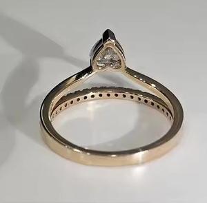 Bague de fiançailles tendance en argent sterling 925, double rangée, sertie de zircons cubiques taille cœur 1 carat couleur D VVS1 - Product Image 5