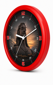 Personalized Modern Plastic Wall <b>Clock</b> Red Frame Digital Printed Decorative Timepiece Custom Gift for Home Office Holiday - Product Image 2