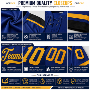 Maillot de hockey sur glace personnalisé OEM, sublimé, avec nom et numéro du joueur, uniforme d'équipe, séchage rapide, respirant, pour club, ligue, entraînement, vêtements de sport - Product Image 4