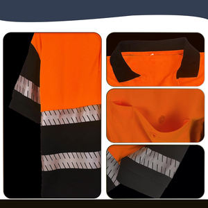 Chemise de sécurité à manches courtes réfléchissante, séchage rapide, respirante, en polyester, logo personnalisé, polo de travail réfléchissant - Product Image 4