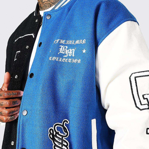 Chaqueta Varsity de Lona al por Mayor Rapid Sport OEM, Chaqueta de Béisbol Oversize con Bordado Personalizado y Parches de Chenilla, Logotipo Frontal para Hombre - Product Image 2