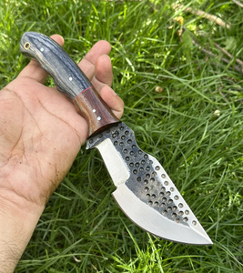 Cuchillo de Acero al Carbono Hecho a Mano, Grado Industrial, con Hoja Serrada, Mango de Madera Pakka, para Uso en Exteriores, EDC, de Lujo, con Punta Fija, OEM/OBM - Product Image 3