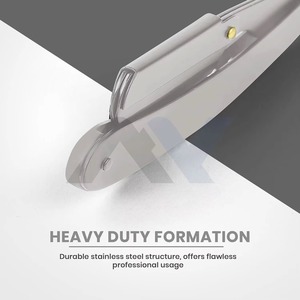 Rasoir droit de barbier en acier inoxydable de haute qualité pour hommes, construction durable, prise en main confortable, conception sécurisée, professionnel - Product Image 5