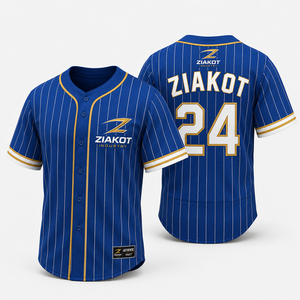 เสื้อเบสบอลของผู้ชาย Ziakot เสื้อกีฬาของแท้ระบายอากาศด้านหน้าแขนสั้นสีดำเทอร์ควอยซ์ - Product Image 4