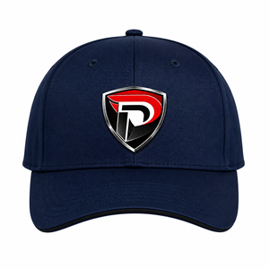 D Navy Blue 6-Panel Baseball <b>Cap</b> Shield Logo Back Curved Part 3D Embroidery Letter Unisex Casual Adjustable Fit Mesh Fabric - Product Image 1