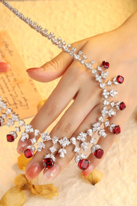 Collier de luxe en diamant de laboratoire certifié IGI, argent 925 avec pierres taille coussin et motif floral, longueur de chaîne 400 mm, pour femme - Product Image 2