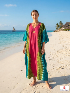 Women Printed <b>Kaftan</b> Dress Loose Fit <b>Summer</b> Beach Wear Comfortable Fabric Custom Bulk Manufacturing Wholesale Export Supply - Product Image 5