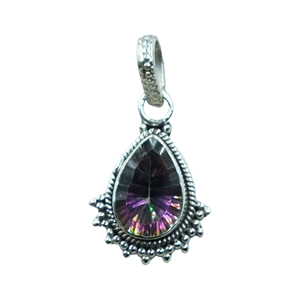 Colgante de Topacio Místico Arcoíris, Colgante de Plata de Ley 925, Colgante Hecho a Mano, Colgante Minimalista, Joyería de Regalo de Topacio Místico - Product Image 1