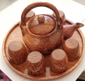 Tazas de Té Artesanales de Madera de Coco, Diseño Vintage con Grano Natural Único, Reutilizables y Sostenibles para Regalos Empresariales y Bebidas - Product Image 4