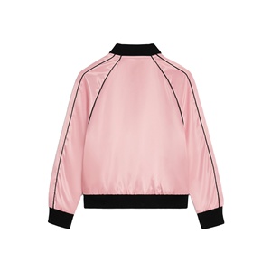 Chaqueta de bombardero de satén Ropa de invierno transpirable Chaqueta universitaria de satén universitario Chaqueta universitaria de satén con botones de poliéster 100% - Product Image 6