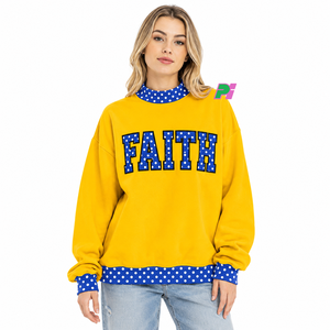 Sudadera Transpirable con Cuello Alto y Estampado de Lunares, con Bordado Personalizado, Hombros Caídos y Corte Holgado - Product Image 1
