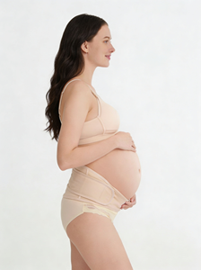 Ceinture de soutien de grossesse Bmama beige, soutien abdominal et dorsal réglable avec velcro, soutien prénatal et post-partum, vente en gros - Product Image 2