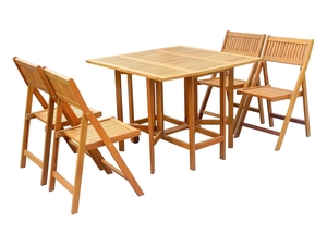 Ensemble de salle à manger en bois pliable de qualité supérieure | Table et chaises d'extérieur durables pour hôtels, centres de villégiature et cafés | Fabriqué au Vietnam - Product Image 5