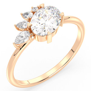 REYES – bagues de fiançailles classiques en or Rose 14 carats pour femmes, bijoux scintillants, cadeau d'anniversaire, bagues fines - Product Image 2