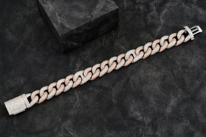 Pulsera de Eslabones Cubanos con Diamantes VVS Brillantes Cultivados en Laboratorio, Corte Redondo Brillante, Cadena Premium, Joyería de Moda Hip Hop, Pieza Destacada - Product Image 3