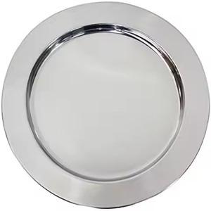 Assiette de présentation de luxe en acier inoxydable finition or, assiette décorative pour mariage, événement, hôtel, restaurant, banquet, fête - Product Image 6