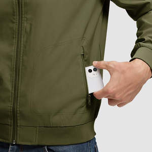 Customizable <b>Lightweight</b> <b>Mens</b> Winter Bomber <b>Jackets</b> Full Zip Up O-Neck Windbreaker 100% Polyester High Quality <b>Jacket</b> Breathable - Product Image 3