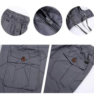 Men's Geometric Cargo Bermuda Shorts Elastic Waist Multiple Pockets Casual Style Breathable Polyester Fabric - Product Image 6