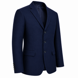 Veste de costume homme marron style britannique, revers cranté, simple boutonnage, infroissable, coupe droite, mélange de laine - Product Image 3