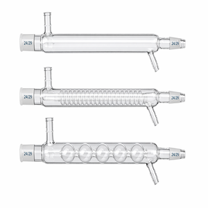 Condensador Liebig de Vidrio Borosilicato, Condensador de Serpentín y Condensador de Bulbo Allihn con Junta 24/29 – Juego de Condensadores para Destilación de Laboratorio - Product Image 1