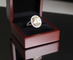 แหวนค็อกเทลเพชรทรงรีชุบโรเดียมเงินแท้ 925 ประดับด้วยซิทรินธรรมชาติ หินประจำเดือนเกิดเดือนพฤศจิกายน หรูหรา เหมาะสำหรับงานปาร์ตี้ งานหมั้น และงานแต่งงาน - Product Image 4