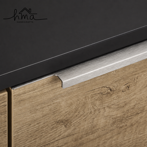 Brushed Nickel Brass Edge <b>Pull</b> Cabinet <b>Handle</b> Modern Minimalist Finger Grip Drawer Wardrobe Kitchen Cupboard <b>Door</b> Hardware - Product Image 1