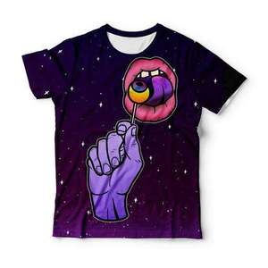 Camiseta de Hombre con Estampado de Pizza de Dibujos Animados, Manga Corta, Cuello Redondo, Estampado Digital, Estilo Casual Urbano, Corte Regular, 100% Poliéster Tejido - Product Image 4