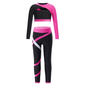 Ropa deportiva para gimnasio de manga larga de lujo para niños de 6 a 16 años, ropa deportiva escolar para niñas, traje de entrenamiento, conjuntos de Yoga - Product Image 5