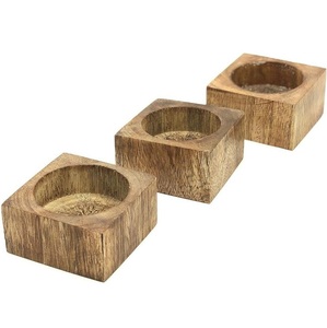 Juego de Portavelas de Madera Natural para Velas de Té, Centro de Mesa Moderno y Minimalista - Product Image 3