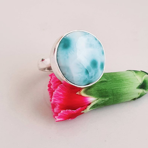 แหวนบลูลาริมาร์ เงินแท้ 925 แหวนพลอยทำมือ ผู้จำหน่ายขายส่ง - Product Image 5