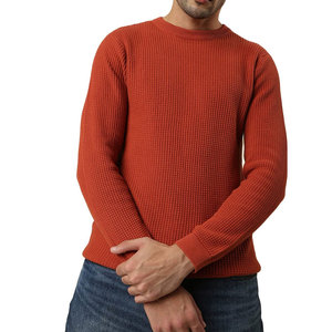Men's Crew Neck Pullover Sweater 100% Cotton Solid Customized Colour Full Sleeve Anti-Pilling Winter Wear - Product Image 1