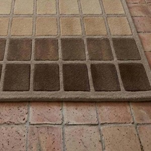 Tapis de sol rectangulaire moderne en laine tuftée géométrique, beige et marron uni, antidérapant, pour bureau, idéal pour les animaux domestiques, extra résistant - Product Image 4