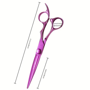 Tijeras de Peluquería Profesionales Color Morado Sólido, Venta al Por Mayor, Precio de Fábrica OEM, Herramientas de Peluquería de Acero Inoxidable - Product Image 1
