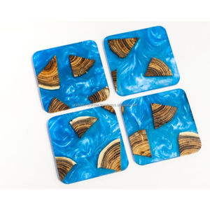 Posavasos de Resina Epoxi y Madera Premium, Hechos a Mano, Diseño Único, Artículos para Bebidas, Decoración Artística de Mesa, Espacios Modernos, Exclusivos - Product Image 2