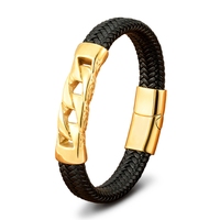Bracelet tressé en acier inoxydable pour homme MenneM, chaîne cubaine avec fermoir magnétique, bijou cadeau