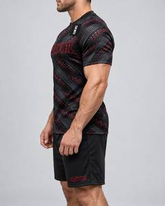 Conjunto de Camiseta de Fútbol para Hombre CLAW INTL, Negro y Rojo, Impresión Sublimada, Transpirable, Manga Corta, Cuello Redondo, Poliéster - Product Image 5