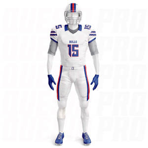 Uniforme de football américain personnalisé au design optimal avec épaulettes intégrées, tissu respirant haute performance, manches courtes, pour équipe - Product Image 1