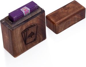 Boîte en bois pour cartes à jouer |   Boîte à cartes en bois |   Organisateur de cartes en bois artisanal | Jeux en bois indiens B2B |   Jeux en bois pour adultes | - Product Image 1