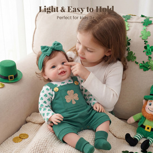 Poupées Reborn Babeside de 20 pouces, souriantes, avec yeux ouverts et mobiles, tenue trèfle de la Saint-Patrick, vente en gros OEM - Product Image 4