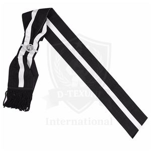 Cinta Decorativa a Rayas Blancas y Negras con Flecos y Broche Metálico para Decoración de Prendas, Venta Directa de Fábrica - Product Image 2