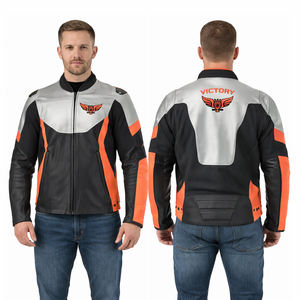 Chaqueta de cuero de primera calidad para motociclismo, chaqueta protectora para motociclistas, chaqueta de cuero vacuno para hombres - Product Image 1
