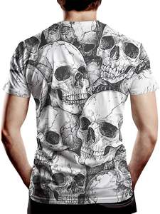 Camiseta con estampado de esqueleto, novedosa, informal, de verano, de manga corta - Product Image 2