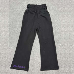 Pantalon de survêtement homme personnalisé pour l'hiver, patchwork peint, brodé, double taille, coupe droite décontractée avec jambe large évasée - Product Image 2