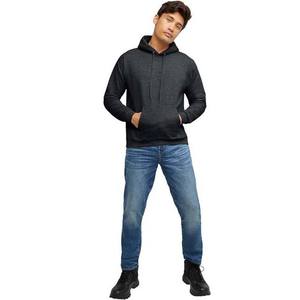 Sudadera con Capucha para Hombre, Color Gris Oscuro, Corte Regular, Color Sólido, Informal, 100% Algodón, Tejido French Terry - Product Image 4